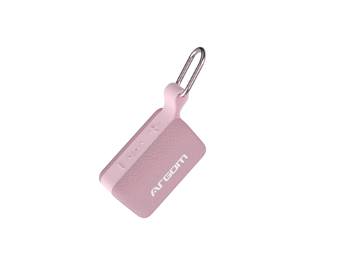 [107835] BOCINA ARGOM BOOGIELINK ROSADO  ,BLUETOOTH, POTENCIA DE 8 W RMS, RESISTENTE AL AGUA, HASTA 24 HORAS DE REPRODUCCION, ASISTENTE DE VOZ DISEÑO COMPACTO Y LIGERO.