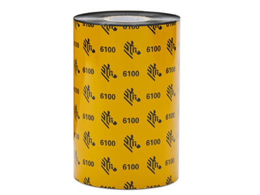 [93959] CINTA (ROLLO) DE RESINA 6100 PARA IMPRESORA DE ESCRITORIO ZEBRA SERIE G, TRANSFERENCIA TERMICA, 4.33" X 242' (110MMX 74MM), NUCLEO 0.5" (12MM), NEGRO.