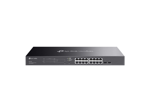 [106969] SWITCH 18 PUERTOS TP-LINK OMADA GIGABIT, CON 2 SLOTS SFP, 16 PUERTOS POE+ GIGABIT CON RJ45. 802.3AT/AG, 150W. INTEGRACION CON OMADA.