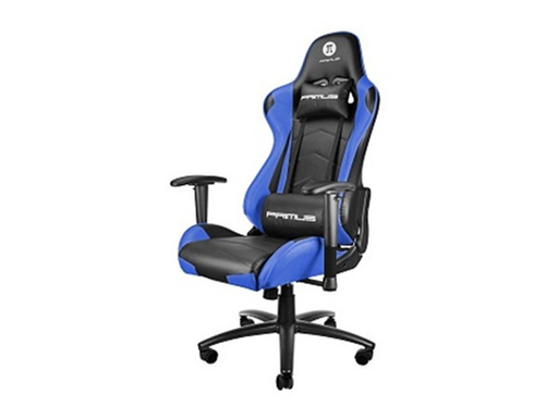 [89522] SILLA GAMING PRIMUS THRONO 100T, DE PVC TIPO PIEL, ESPALDAR ALTO AJUSTABLE, REPOSO DE BRAZOS, ESPALDA Y CABEZA, ALTURA AJUSTABLE Y BASE CON RUEDAS ROBUSTAS, NEGRO/AZUL (PCH-102BL)