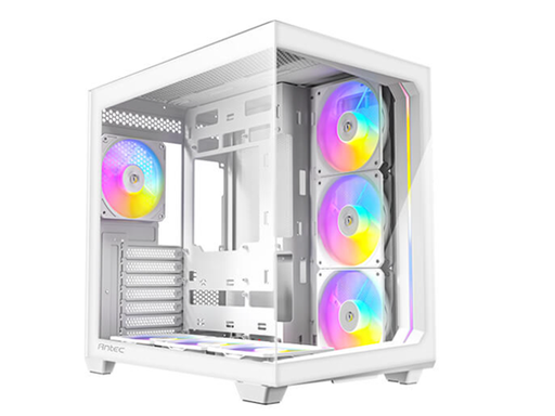 [107888] CASE GAMING ANTEC C5 ARGB CONSTELLATION SERIES MID-TOWER. COLOR BLANCO. DISEÑO DE DOBLE CÁMARA PARA GESTIÓN DE CABLES Y REFRIGERACIÓN ÓPTIMA. PANELES FRONTAL Y LATERAL DE VIDRIO TEMPLADO PARA VISTA PANORÁMICA DE 270°. SOPORTA PLACAS BASE E-ATX, ATX, MICRO-ATX E ITX. INCLUYE DOS VENTILADORES ARGB DE 140MM PREINSTALADOS EN EL COSTADO. CONECTIVIDAD FRONTAL: DOS PUERTOS USB 3.0, UN PUERTO USB TIPO-C Y UN PUERTO DE AUDIO HD. GESTIÓN DE CABLES: 90MM EN LA CÁMARA TRASERA. ALTURA MÁXIMA DISIPADOR CPU: 175MM. LONGITUD MÁXIMA GPU: 440MM. CAPACIDAD PARA CUATRO UNIDADES DE 3.5" Y CINCO DE 2.5". FUENTE DE PODER ATX (HASTA 240MM). FILTROS DE POLVO REMOVIBLES SUPERIOR, INFERIOR Y LATERAL.