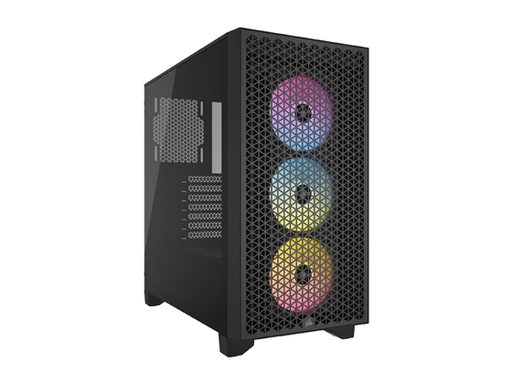 [95562] CASE CORSAIR 3000D RGB AIRFLOW, MID TOWER, BLACK, 7 EXPANSION SLOT, 2X 2.5", 2X 3.5", TAPA DE CRISTAL TEMPLADO, INCLUYE 3 ABANICOS AR120 120MM FRONTAL, 2 120MM EN EL TOPE, 2 120MM ABAJO, 1 120MM ATRAS, PUERTOS 2X USB 3.2 GEN1, HEADPHONE/MIC COMBO 3.5" (CC-9011255-WW)