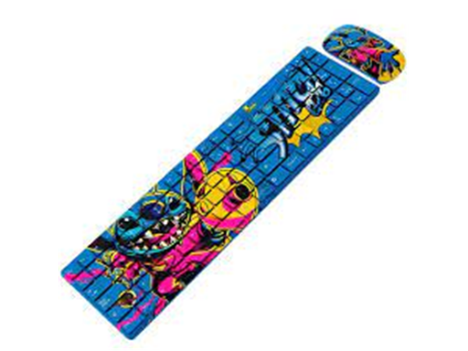 [107879] TECLADO MOUSE XTECH DISNEY WIRELESS, STICH, OPTICAL MOUSE, ESPAÑOL. AZUL / AMARILLO / MAGENTA (XTK-312ST)ESPAÑOL. NEGRO