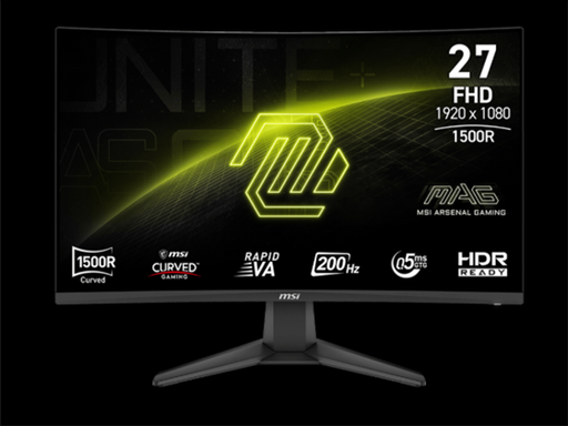 [107247] MONITOR MSI MAG 276CF E20 27" CURVO, 1920 X1080, 1 X DISPLAYPORT 1.2A, 1 X HDMI 2.0B, 1X EARPHONE OUT, 200 HZ VA FHD GAMING MONITOR ADAPTIVE-SYNC
