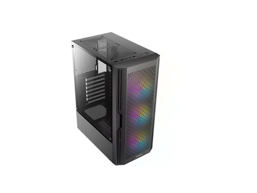 [107755] CASE ANTEC  AX20 ELITE RGB MID-TOWER, COLOR NEGRO, PLACAS BASE ITX, MICRO-ATX Y ATX. CUENTA CON UN PANEL LATERAL DE VIDRIO TEMPLADO. INCLUYE CUATRO VENTILADORES RGB FIJOS DE 120MM PREINSTALADOS. DOS PUERTOS USB 2.0, UN PUERTO USB 3.0 Y CONEXIÓN DE AUDIO HD. INTERNAMENTE, OFRECE ESPACIO PARA TRES UNIDADES DE 2.5" Y DOS UNIDADES DE 3.5", ADEMÁS DE SIETE SLOTS DE EXPANSIÓN. SOPORTA TARJETAS GRÁFICAS DE HASTA 270MM DE LARGO Y DISIPADORES DE CPU CON UNA ALTURA MÁXIMA DE 155MM. COMPATIBLE CON FUENTES DE ALIMENTACIÓN TIPO ATX.