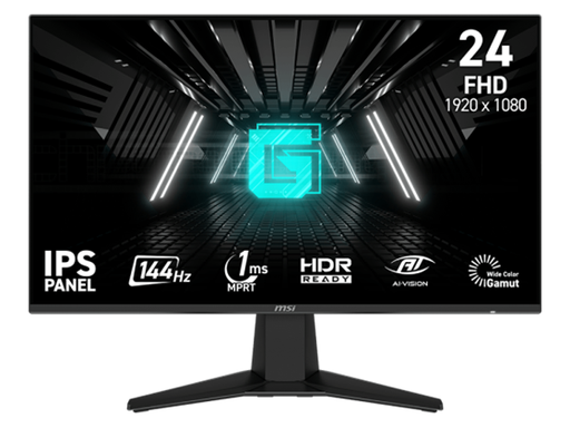 [107473] MONITOR MSI G242L E14 GAMING, 24", IPS FHD 144HZ , 1 X DISPLAYPORT 1.2A, 1 X HDMI 1.4B, 1 X 3.5 AUDIO JACK (OUT), ADAPTIVE SYNC