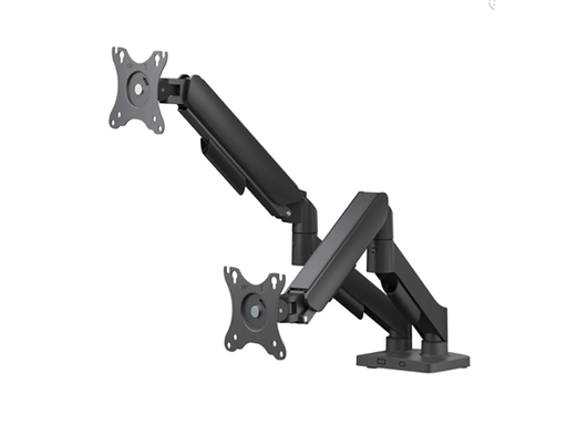 [107990] SOPORTE PARA MONITOR DUAL 17 HASTA 32" CON ABRAZADERA DE ESCRITORIO Y OJLA.