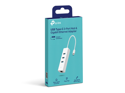[108050] ADAPTADOR USB 3.0 A ETHERNET TP-LINK UE330C, VELOCIDAD GIGABIT DE HASTA 1000 MBPS, DISEÑO COMPACTO Y PORTÁTIL, COMPATIBLE CON WINDOWS, MAC Y LINUX.