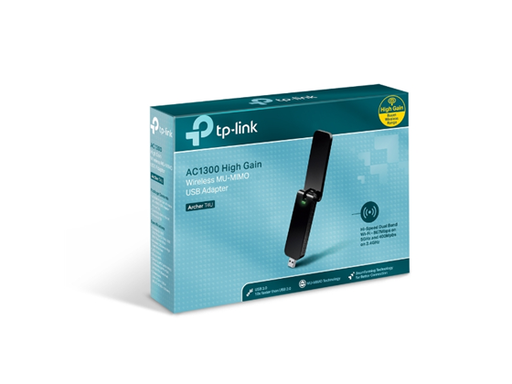 [108042] ADAPTADOR USB WI-FI TP-LINK ARCHER T4U, DOBLE BANDA AC1300, WI-FI 5 (802.11AC), PUERTO USB 3.0, COMPATIBLE CON WINDOWS 11.
