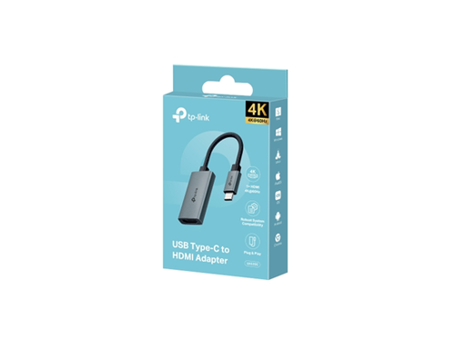 [108049] ADAPTADOR TP-LINK DE USB TIPO C A HDMI (UA520C) CUALQUIER DISPOSITIVO CON UN PUERTO USB TIPO-C QUE ADMITA EL MODO DP ALT. COMPATIBLE CON OPERATIVOS MACOS, WINDOWS, IPADOS, IOS, ANDROID, LINUX Y CHROME OS.