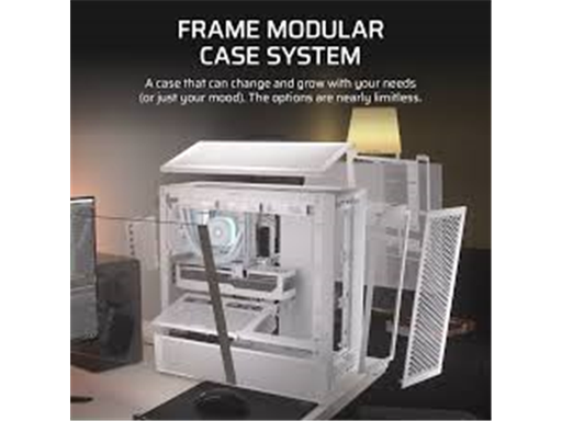 [108135] CASE CORSAIR FRAME 4000D COMPLETAMENTE MODULAR, MID TOWER, 7 EXPANSION SLOT, 3X 2.5", 2X 3.5", TAPA DE CRISTAL TEMPLADO, NO INCLUYE ABANICOS - BLANCO - CASI TODAS LAS PARTES SE PUEDEN DESARMAR. (CC-9011291-WW)
