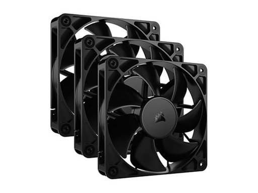 [108173] ABANICO CORSAIR RS120 PARA CASE 120MM NEGRO, PAQUETE 3 UNIDADES, RODAMIENTO MAGNETICO, CONECTOR PWM 4 PINES EN CADENA (CO-9050189-WW)