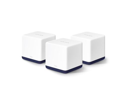 [108159] ROUTER HALO H50G (3-PACK) TP-LINK MERCUSYS, 1900 MBPS, 802.11AC, 5 GHZ, WI-FI MESH AC1900, 3 PUERTOS GIGABIT POR UNIDAD. IDEAL PARA STREAMING EN 4K Y HOGARES CON MÁS DE 100 DISPOSITIVOS CONECTADOS.