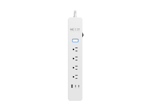[108378] REGLETA SMART WIFI 110V NEXXT, 4 ENTRADAS + 3 ENTRADAS USB (1X USB-A - 2X USB-C), PROGRAMABLE PARA ENCENDIDO Y APAGADO POR SOFTWARE, ALERTA POR APLICACIÓN Y AGENDA DE USO. PROTECTOR CONTRA SOBRE TENSION (NHP-E710)