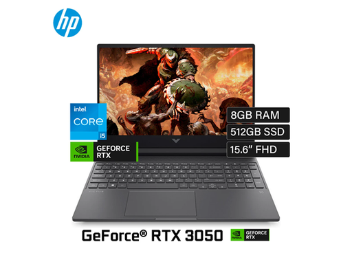[108401] LAPTOP HP VICTUS 15-FA2013 GAMING 15.6" FHD 144HZ, I5-13420H, 8GB RAM, 512GB SSD M.2, NVIDIA RTX 3050 6GB DDR6, PUERTOS 2X USB 3.1, 1X HDMI 2.1, 1X GBE LAN, LECTOR DE TARJETA SD, WIFI 6, BT 5.3, WINDOW 11 INGLES, MICA SILVER (B95WHUA#ABA)
