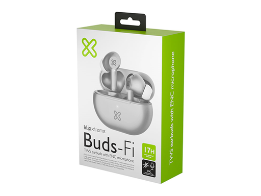 [108446] AUDIFONO CON MICROFONO KLIPX XTREME BUDS-FI, BLUETOOTH 5.4, HASTA 5 HORAS DE REPRODUCCION, RESISTE SALPICADURA DE SUDOR Y AGUA, ESTUCHE CON BATERIA, BLANCO (KTE-015WH)