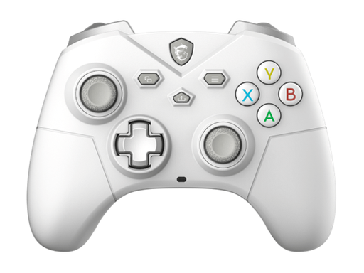 [108735] GAME PAD MSI FORCE GC300 W WHITE, WIRELESS 2.4 GHZ, BATERIA 600 MAH, USB 2.0, CABLE 2M (USB-C TO A), WINDOWS 10 EN ADELANTE, ANDROID 8 EN ADELANTE, VIBRACION, THUMBSTICKS ANALOGOS, COLOR BLANCO