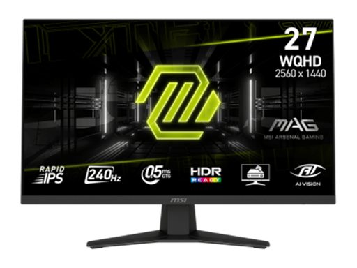 [108766] MONITOR MSI MAG 274QF X24, GAMING, 27", FLAT, WQHD (2560 X 1440) , 240 HZ, RAPID IPS, HDR, 1 X DISPLAYPORT 1.4, 2 X HDMI 2.0B , 1 X HEADPHONE-OUT, COLOR NEGRO