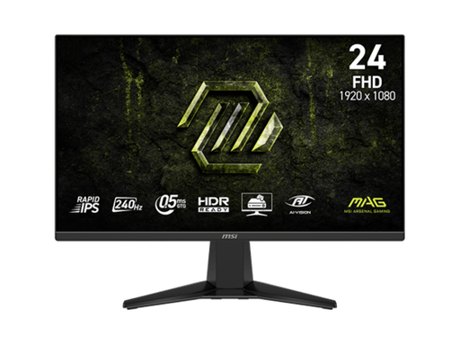 [108767] MONITOR MSI MAG 245F X24, GAMING, 24", FLAT, FHD (1920 X 1080) , 240 HZ, RAPID IPS, HDR, 1 X DISPLAYPORT 1.4, 2 X HDMI 2.0B , 1 X HEADPHONE-OUT, COLOR NEGRO