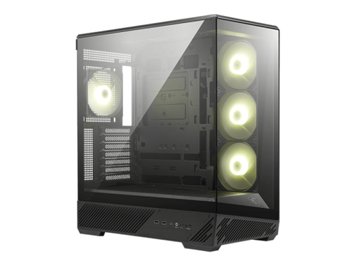 [108771] CASE MSI MAG PANO 130R PZ, MID-TOWER, GLASS, ATX / MICRO-ATX / MINI-ITX, 2 X USB 5GBPS TYPE-A, 1 X USB 20GBPS TYPE-C, 1X AUDIO/MIC, COLOR NEGRO, 4 ABANICOS PRE INSTALADOS
