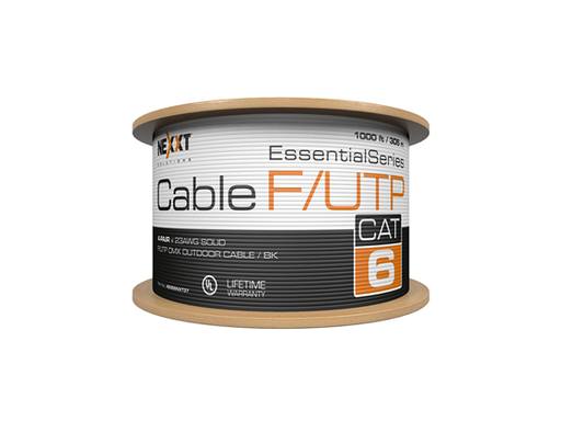 [108823] ROLLO DE CABLE FOIL UTP (F/UTP) NEXXT, CAT6, 1000 PIES, PARA EXTERIOR, CON REVESTIMIENTO CMX (RESISTECIA AL FUEGO) (AB356NXT37)