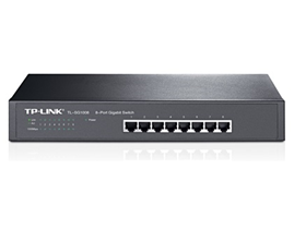 [76678] SWITCH 8 PUERTOS TP-LINK TL-SG1008, NO ADMINISTRABLE/RACK, 8 PUERTOS GIGABIT ETHERNET.