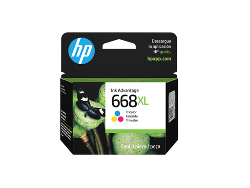 [109375] CARTUCHO HP 668XL - 7FP38VL - TRICOLOR - ALTO RENDIMIENTO - RENDIMIENTO DE HASTA 230 PAGINAS - PARA IMPRESORA HP DESKJET INK ADVANTAGE 2974 / 2975 / 2976 / 2978