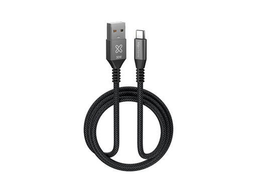[109441] CABLE USB KLIP XTREME KAC-050-10FT – USB-A 2.0 A USB-C, 30W, 480MBPS, 3 METRO, TRAMADO EN NYLON (KAC-050-10FT)