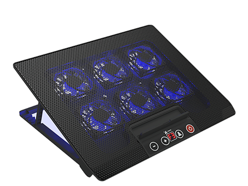 [109467] COOLING PAD XTECH, PARA NOTEBOOK HASTA 17", USB, CON 6 VENTILADORES, LUCES LED AZUL (XTA-161)