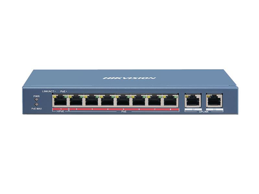 [109512] SWITCH 8 HIKVISION, NO ADMINISTRABLE, 10/100 MBPS, 2 X RJ45.