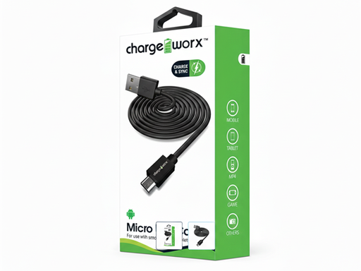 [109584] CABLE MICRO USB PARA SMARTHONES & TABLETS, CHARGEWORX, 3FT, NEGRO.