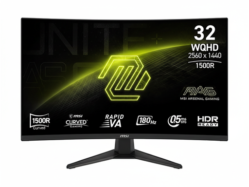 [109641] MONITOR MSI MAG 321CQF E18 CURVO 1500R, 31.5",WQHD (2560X1440) 180HZ, 1 X DISPLAYPORT 1.4, 2 X HDMI 2.0B, 180 HZ, RAPID VA, (AMD ADAPTIVE SYNC)