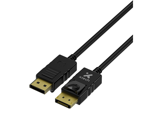 [109883] CABLE XTECH DISPLAYPORT MACHO - MACHO, SOPORTA 4K, 6 PIES, NEGRO (XTC-379)