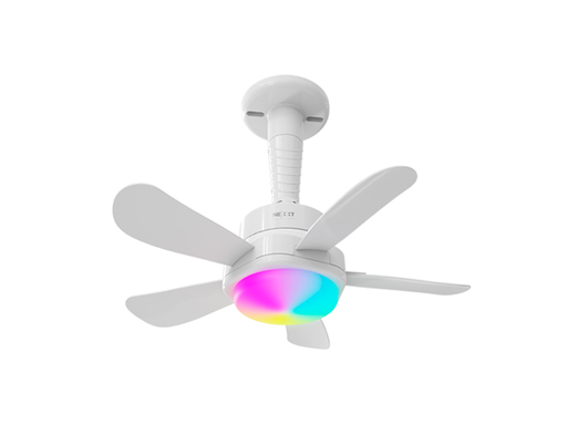 [109931] ABANICO SMART NEXXT CON LUCES LED PARA SOCALO DE LA LUZ, WIFI, LUZ RGB, CONTROL REMOTO Y COMPATIBLE ALEXA, GOOGLE HOME Y SIRI, PERSONALIZABLE CON LA APP NEXXT HOME, 6 VELICIDADES, COLORES Y BRILLO AJUSTABLE, INCLUYE EXTENSION PARA EL SOCALO.