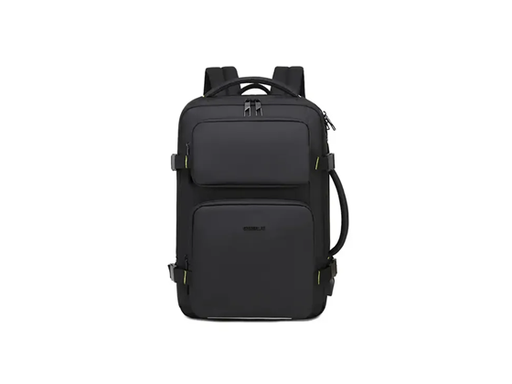 [110111] BULTO DE NOTEBOOK BESTLIFE 15.6" TIPO MOCHILA DE VIAJE, COMPARTIMENTO PRINCIPAL HASTA 180º, EXPANDIBLE, IMPERMEABLE, CONECTOR DE CARGA USB-A, BOLSILLO DELANTERO Y BOLSILLO OCULTO NEGRA (BB-3856BK-R1-15.6