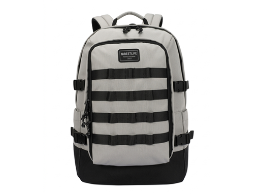 [110137] BULTO PARA LAPTOP  BESTLIFE 15.6" TIPO MOCHILA, COMPARTIMENTO PRINCIPAL Y BOLSILLO FRONTAL, GRIS (BB-3921G-15.6)