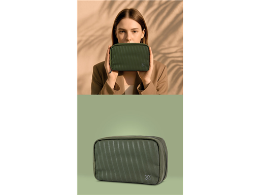 [108465] BULTO PARA ACCESORIOS KLIP XTREME EVA, IDEAL PARA CABLES, HEADSET, CARGADORES. MULTIPLE COMPARTIMIENTOS, DISCRETO Y COMPACTO, RESISTENTE A LA LLUVIA, VERDE (KTO-750)